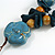 Ceramic/Acrylic Beaded with Flower Tassel Brown Silk Cord Necklace in Dusty Blue/Cream/Teal Blue/ 66cm L/Slight Variation In Colour/Natural Irregulari - view 6