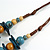 Ceramic/Acrylic Beaded with Flower Tassel Brown Silk Cord Necklace in Dusty Blue/Cream/Teal Blue/ 66cm L/Slight Variation In Colour/Natural Irregulari - view 9