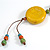 Multicoloured Ceramic Bead Tassel Necklace with Brown Cotton Cord/66cm L/13cm Tassel/Slight Variation In Colour/Natural Irregularities - view 4