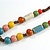 Multicoloured Ceramic Bead Tassel Necklace with Brown Cotton Cord/66cm L/13cm Tassel/Slight Variation In Colour/Natural Irregularities - view 5