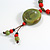 Green/Red/Black Ceramic Bead Tassel Necklace with Brown Silk Cord/66cm L/13cm Tassel/Slight Variation In Colour/Natural Irregularities - view 4
