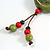 Green/Red/Black Ceramic Bead Tassel Necklace with Brown Silk Cord/66cm L/13cm Tassel/Slight Variation In Colour/Natural Irregularities - view 9