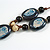 Dark Blue/Brown/Black/Cream Ceramic and Wood Bead Tassel Brown Silk Cord Necklace/70cm to 80cm L/Slight Variation In Colour/Natural Irregularities - view 5