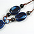 Blue/Black/White Ceramic and Wood Bead Tassel Brown Silk Cord Necklace/70cm to 80cm L/Slight Variation In Colour/Natural Irregularities - view 8