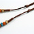 Multicoloured Graduated Ceramic Bead Brown Silk Cords Necklace/58cm to 70cm L/Slight Variation In Colour/Natural Irregularities - view 6