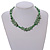 Multistrand Semiprecious Nugget/Glass Beaded Necklace in Green Shades/46cm L/ 4cm Ext - view 3