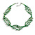 Multistrand Semiprecious Nugget/Glass Beaded Necklace in Green Shades/46cm L/ 4cm Ext - view 2