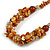 Caramel Brown Shell/Transparent Glass Cluster Style Beaded Necklace/46cm L/ 6cm Ext - view 4