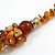 Caramel Brown Shell/Transparent Glass Cluster Style Beaded Necklace/46cm L/ 6cm Ext - view 5