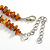 Caramel Brown Shell/Transparent Glass Cluster Style Beaded Necklace/46cm L/ 6cm Ext - view 7