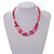 Deep Pink Shell/Transparent Glass Cluster Style Beaded Necklace/46cm L/ 6cm Ext - view 3
