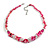 Deep Pink Shell/Transparent Glass Cluster Style Beaded Necklace/46cm L/ 6cm Ext - view 2