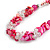 Deep Pink Shell/Transparent Glass Cluster Style Beaded Necklace/46cm L/ 6cm Ext - view 4