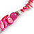 Deep Pink Shell/Transparent Glass Cluster Style Beaded Necklace/46cm L/ 6cm Ext - view 6