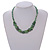 Semiprecious/Glass Cluster Style Beaded Necklace in Green Shades/46cm L/ 6cm Ext - view 3