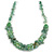 Semiprecious/Glass Cluster Style Beaded Necklace in Green Shades/46cm L/ 6cm Ext - view 8