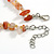 Brown/Orange Semiprecious Nugget/Golden Glass Bead Layered Necklace/50cm L/5cm Ext - view 6