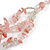 Pink Rose Quartz Semiprecious Nugget/Transparent Glass Bead Layered Necklace/50cm L/5cm Ext - view 6