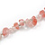 Pink Rose Quartz Semiprecious Nugget/Transparent Glass Bead Layered Necklace/50cm L/5cm Ext - view 7