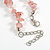 Pink Rose Quartz Semiprecious Nugget/Transparent Glass Bead Layered Necklace/50cm L/5cm Ext - view 5