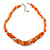 Shell/Glass Bead Mixture in Orange Colour Necklace/46cm L/ 6cm Ext - view 2
