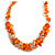 Shell/Glass Bead Mixture in Orange Colour Necklace/46cm L/ 6cm Ext - view 8