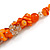 Shell/Glass Bead Mixture in Orange Colour Necklace/46cm L/ 6cm Ext - view 5