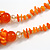 Shell/Glass Bead Mixture in Orange Colour Necklace/46cm L/ 6cm Ext - view 7