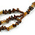 Dark Brown Semiprecious Nugget/Gold Caramel Glass Bead Layered Necklace/50cm L/5cm Ext - view 5