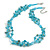 Multistrand Turquoise Nugget/Light Blue Glass Beaded Necklace/46cm L/ 4cm Ext - view 1