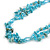 Multistrand Turquoise Nugget/Light Blue Glass Beaded Necklace/46cm L/ 4cm Ext - view 7