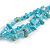 Multistrand Turquoise Nugget/Light Blue Glass Beaded Necklace/46cm L/ 4cm Ext - view 4