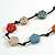 Multicoloured Ceramic Flower Bead Black Silk Cord Long Necklace - 95cm Long - view 3