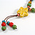 Multicoloured Round Ceramic Bead with Flower Tassel Brown Silk Cord Necklace/ 66cm L/Slight Variation In Colour/Natural Irregularities - view 5