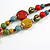 Multicoloured Round Ceramic Bead with Flower Tassel Brown Silk Cord Necklace/ 66cm L/Slight Variation In Colour/Natural Irregularities - view 6