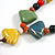 Multicoloured Ceramic Bead with Leaf Shape Tassel Brown Silk Cord Necklace/ 66cm L/Slight Variation In Colour/Natural Irregularities - view 5