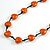 Orange Ceramic Heart Bead Black Cotton Cord Long Necklace/88cm L/Adjustable/Slight Variation In Colour/Natural Irregularities - view 4