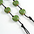 Apple Green Ceramic Heart Bead Black Cotton Cord Long Necklace/88cm L/Adjustable/Slight Variation In Colour/Natural Irregularities - view 6