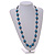 Light Blue Ceramic Heart Bead Black Cotton Cord Long Necklace/88cm L/Adjustable/Slight Variation In Colour/Natural Irregularities - view 3