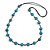 Light Blue Ceramic Heart Bead Black Cotton Cord Long Necklace/88cm L/Adjustable/Slight Variation In Colour/Natural Irregularities - view 8