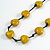 Dusty Yellow Ceramic Heart Bead Black Cotton Cord Long Necklace/88cm L/Adjustable/Slight Variation In Colour/Natural Irregularities - view 4