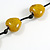 Dusty Yellow Ceramic Heart Bead Black Cotton Cord Long Necklace/88cm L/Adjustable/Slight Variation In Colour/Natural Irregularities - view 7