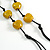 Dusty Yellow Ceramic Heart Bead Black Cotton Cord Long Necklace/88cm L/Adjustable/Slight Variation In Colour/Natural Irregularities - view 5