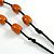 Dusty Orange Oval Ceramic Bead Black Cotton Cord Long Necklace/88cm L/ Adjustable/Slight Variation In Colour/Natural Irregularities - view 6