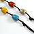 Multicoloured Oval Ceramic Bead Black Cotton Cord Long Necklace/88cm L/ Adjustable/Slight Variation In Colour/Natural Irregularities - view 6