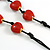 Dusty Red Ceramic Heart Bead Black Cotton Cord Long Necklace/88cm L/Adjustable/Slight Variation In Colour/Natural Irregularities - view 6