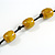 Dusty Yellow Oval Ceramic Bead Black Cotton Cord Long Necklace/88cm L/ Adjustable/Slight Variation In Colour/Natural Irregularities - view 8