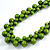 Long Lime Green Cluster Wood Beaded Necklace - 82cm Long - view 4