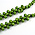 Long Lime Green Cluster Wood Beaded Necklace - 82cm Long - view 6
