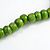 Long Lime Green Cluster Wood Beaded Necklace - 82cm Long - view 7